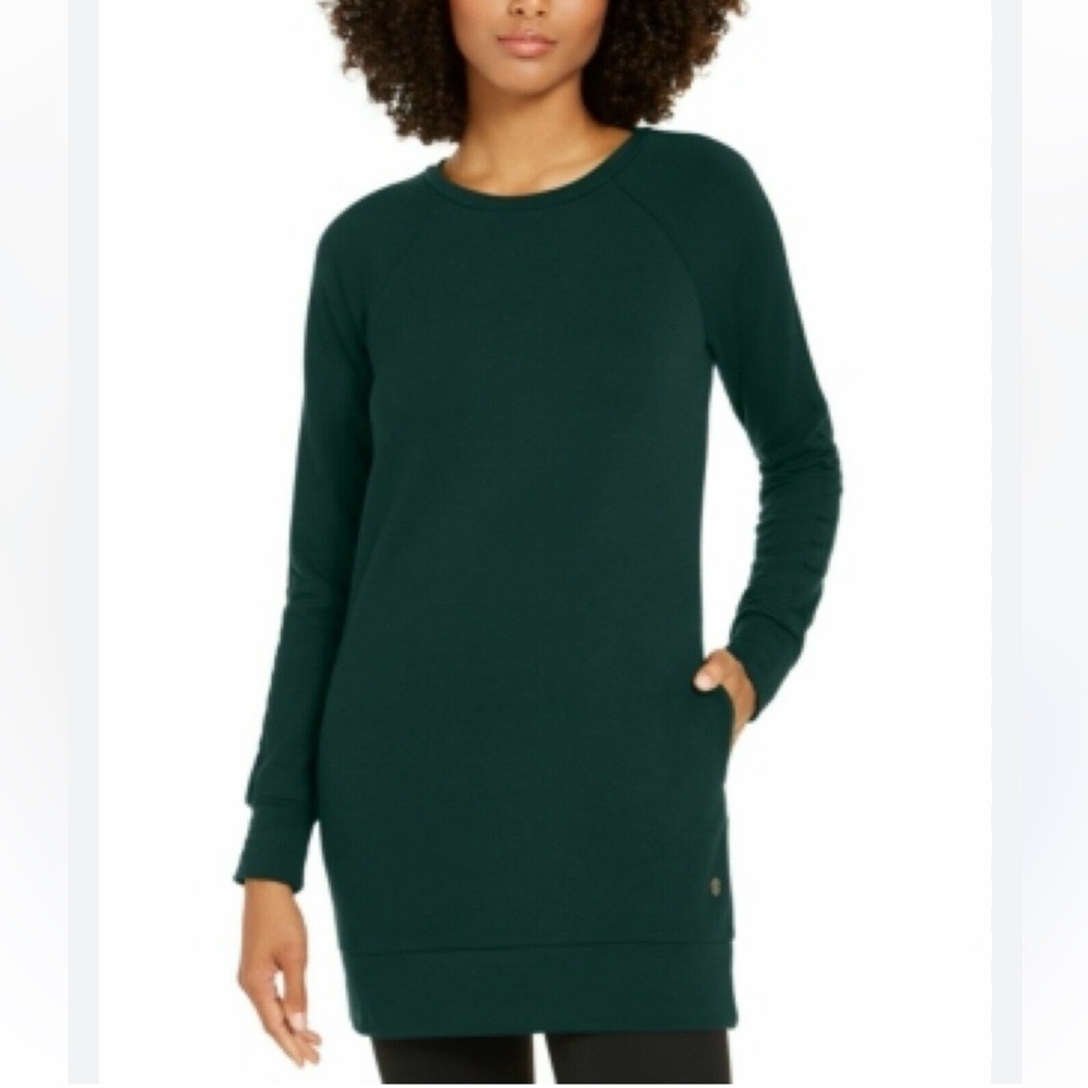 Aerie Forest Green Long Tunic Sweater with pockets size small